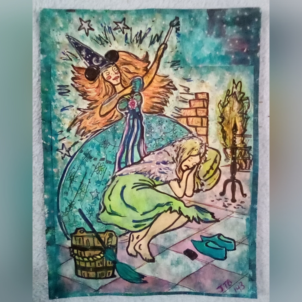🎨Giselle Dabbing On Mckenna Grace Watercolor Painting Art🖼